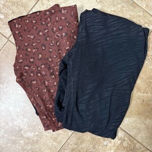 *Bundle‎ of 2* Isabel Maternity Zebra & Leopard Print Over Belly Leggings Size L